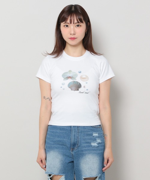 CRANK（クランク）の「CRANK／SHELLプリントT（Tシャツ/カットソー・レディース・イエロー/ホワイト・FREE）」の20枚目の写真