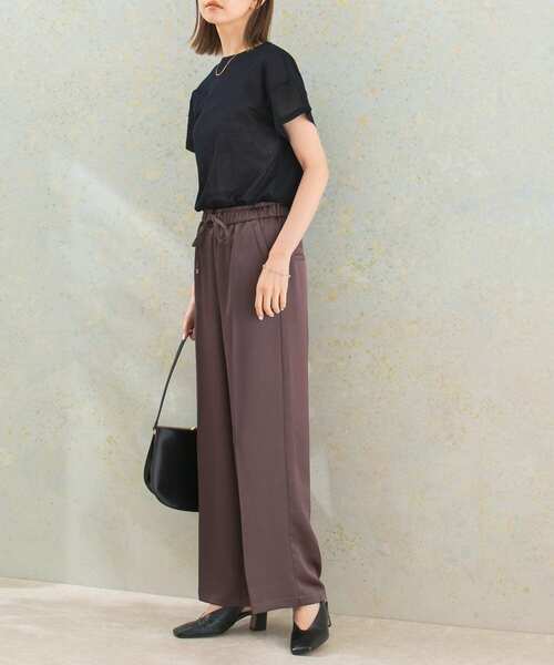 URBAN RESEARCH ROSSO WOMEN(アーバンリサーチ ロッソ)の「サテンイージーパンツ(その他パンツ・レディース・チャコールグレー/ブラウン・FREE)」の2枚目の写真