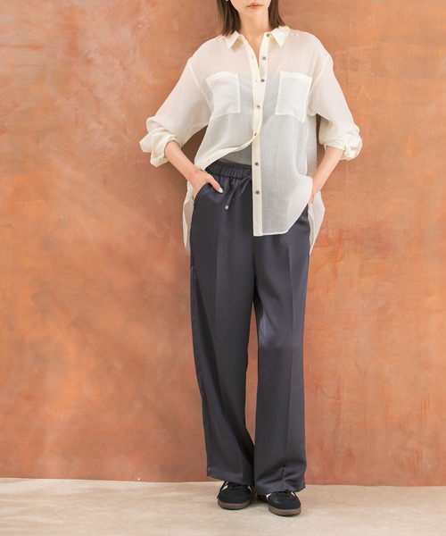 URBAN RESEARCH ROSSO WOMEN(アーバンリサーチ ロッソ)の「サテンイージーパンツ(その他パンツ・レディース・チャコールグレー/ブラウン・FREE)」の7枚目の写真