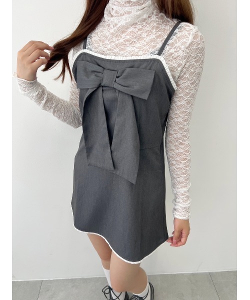 PHILLY（フィリー）の「【PHILLY】ビッグリボンミニワンピース（ワンピース・レディース・グレー/ブラック系その他/ブラック・FREE）」の3枚目の写真