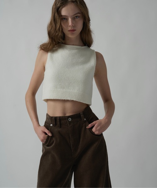 【即日発送】cropped 2way gentle knit tank cropped 2way gentle knit tank（タンクトップ）｜WILLFULLY