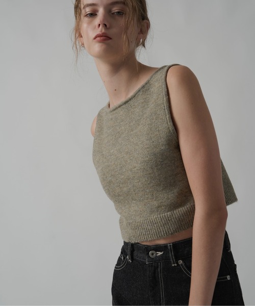 【即日発送】cropped 2way gentle knit tank cropped 2way gentle knit tank（タンクトップ）｜WILLFULLY