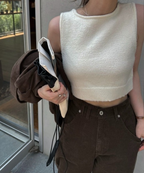 【即日発送】cropped 2way gentle knit tank cropped 2way gentle knit tank（タンクトップ）｜WILLFULLY