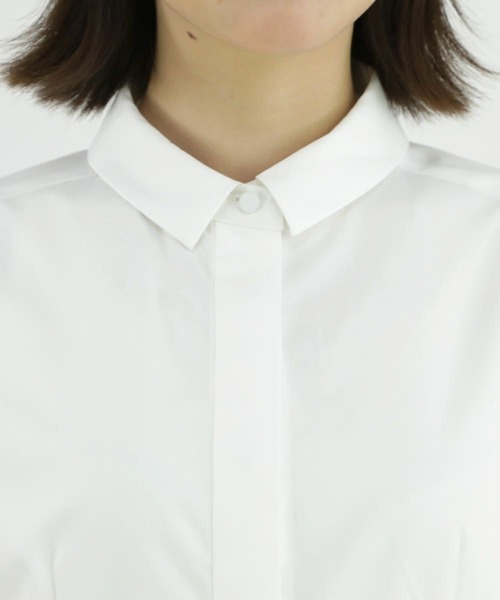 an another angelus（アンアナザーアンジェラス）の「チュールリボンタイ5分袖シャツ/ananotherangelus（シャツ/ブラウス・レディース・オフホワイト/ホワイト×グレー・FREE）」の16枚目の写真