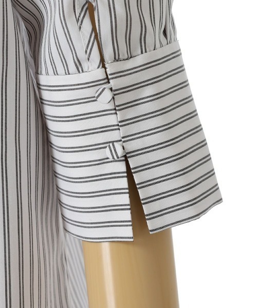 an another angelus（アンアナザーアンジェラス）の「チュールリボンタイ5分袖シャツ/ananotherangelus（シャツ/ブラウス・レディース・オフホワイト/ホワイト×グレー・FREE）」の21枚目の写真