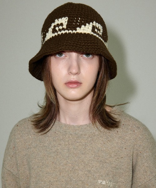 MAHAGRID(マハグリッド)の「『mahagrid/マハグリッド』 SWELL HANDMADE KNIT BUCKET HAT/スウェルハンドメイドニットバケハ(ハット・レディース・ブラック/ブラウン・FREE)」の5枚目の写真