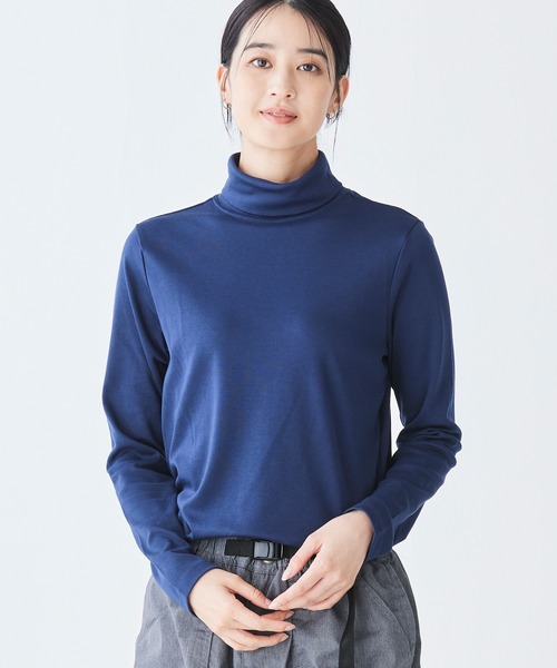 L.L.Bean(エルエルビーン)の「ピマ・コットン・シャツ、タートルネック 長袖 米国フィット・レギュラー(Tシャツ/カットソー・レディース・イエロー/ダークネイビー/ホワイト/ブラック・MEDIUM/SMALL/X-SMALL)」の3枚目の写真