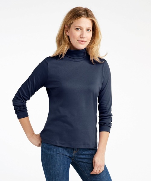 L.L.Bean(エルエルビーン)の「ピマ・コットン・シャツ、タートルネック 長袖 米国フィット・レギュラー(Tシャツ/カットソー・レディース・イエロー/ダークネイビー/ホワイト/ブラック・MEDIUM/SMALL/X-SMALL)」の17枚目の写真