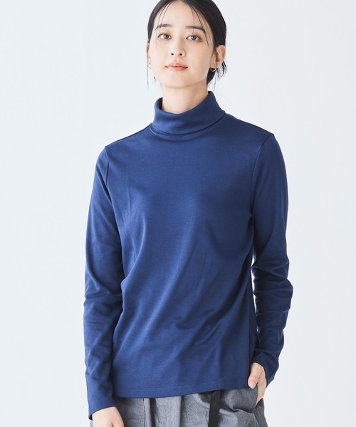 L.L.Bean(エルエルビーン)の「ピマ・コットン・シャツ、タートルネック 長袖 米国フィット・レギュラー(Tシャツ/カットソー・レディース・イエロー/ダークネイビー/ホワイト/ブラック・MEDIUM/SMALL/X-SMALL)」の7枚目の写真
