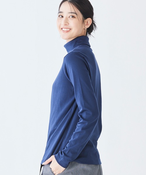 L.L.Bean(エルエルビーン)の「ピマ・コットン・シャツ、タートルネック 長袖 米国フィット・レギュラー(Tシャツ/カットソー・レディース・イエロー/ダークネイビー/ホワイト/ブラック・MEDIUM/SMALL/X-SMALL)」の8枚目の写真