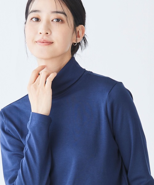 L.L.Bean(エルエルビーン)の「ピマ・コットン・シャツ、タートルネック 長袖 米国フィット・レギュラー(Tシャツ/カットソー・レディース・イエロー/ダークネイビー/ホワイト/ブラック・MEDIUM/SMALL/X-SMALL)」の5枚目の写真