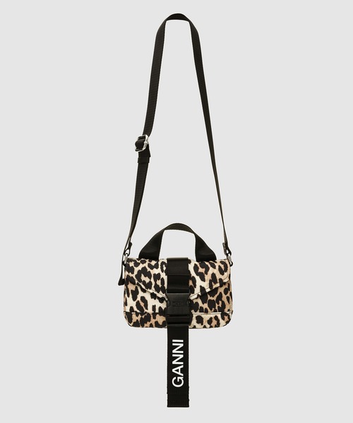 バッグ GAMNI RECYCLED TECH MINI SATCHEL LEOPARD GANNI（ガニー）の「Recycled Tech Mini Satchel Leopard