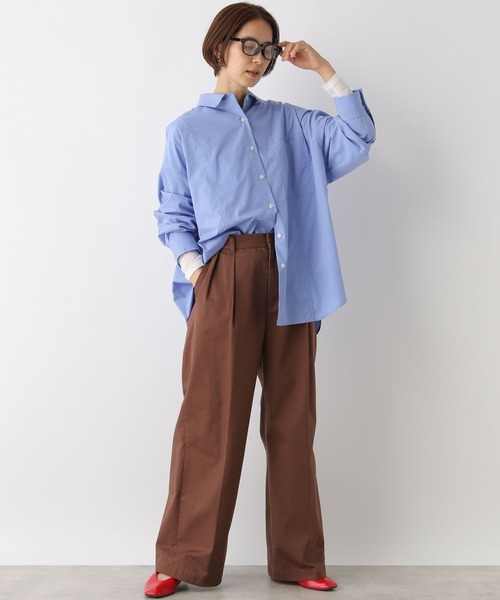 LEPSIM（レプシィム）の「切り替えBIGシャツ　139146（シャツ/ブラウス・レディース・ライトブルー/ピンク/オフホワイト・FREE）」の11枚目の写真