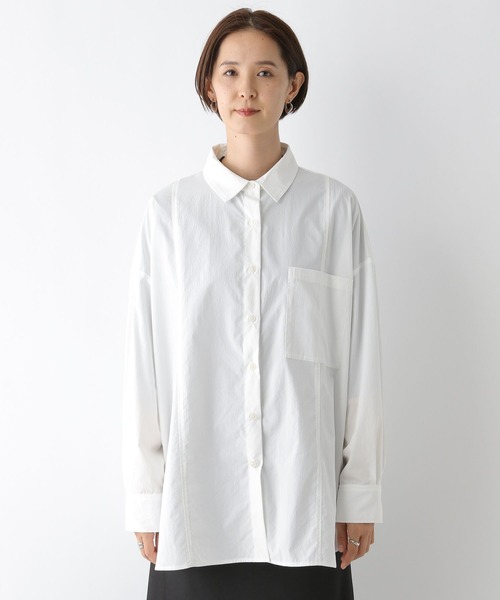 LEPSIM（レプシィム）の「切り替えBIGシャツ　139146（シャツ/ブラウス・レディース・ライトブルー/ピンク/オフホワイト・FREE）」の14枚目の写真