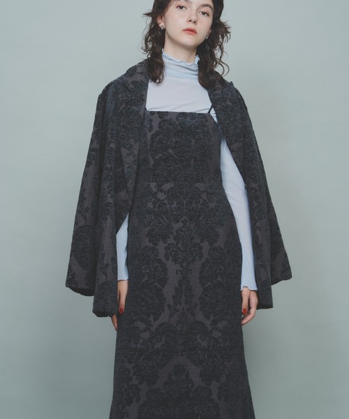 Unitage（ユニテージ）の「起毛ジャガードキャミワンピース（ワンピース・レディース・チャコールグレー・FREE）」の4枚目の写真