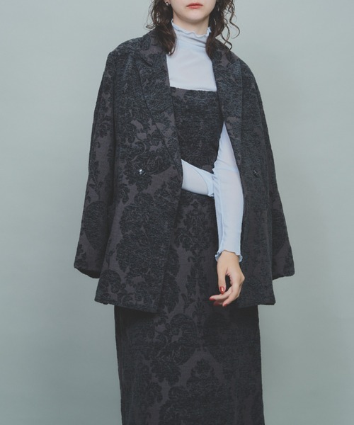 Unitage（ユニテージ）の「起毛ジャガードキャミワンピース（ワンピース・レディース・チャコールグレー・FREE）」の3枚目の写真