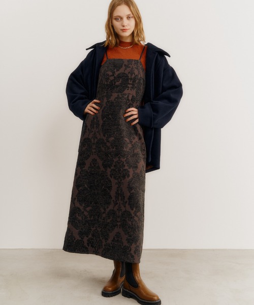 Unitage（ユニテージ）の「起毛ジャガードキャミワンピース（ワンピース・レディース・チャコールグレー・FREE）」の12枚目の写真