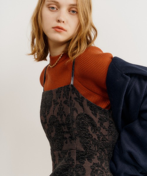 Unitage（ユニテージ）の「起毛ジャガードキャミワンピース（ワンピース・レディース・チャコールグレー・FREE）」の6枚目の写真