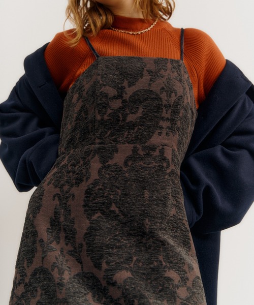 Unitage（ユニテージ）の「起毛ジャガードキャミワンピース（ワンピース・レディース・チャコールグレー・FREE）」の7枚目の写真