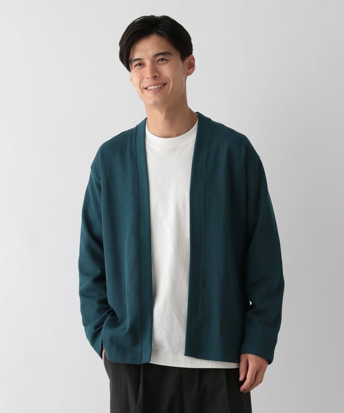 GLOBAL WORK Smile Seed Store(グローバルワーク スマイルシードストア)の「ダブルフェイスボタンレスカーデ/115951(カーディガン/ボレロ・メンズ・グリーン系その他/ブラック/ブラウン系その他・LARGE/X-LARGE/MEDIUM/SMALL)」の3枚目の写真