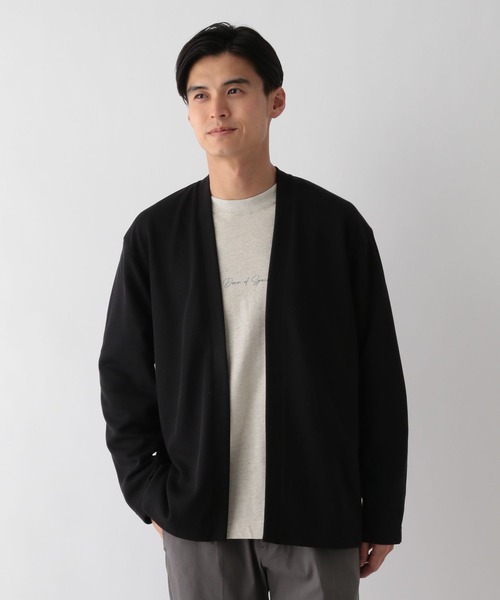 GLOBAL WORK Smile Seed Store(グローバルワーク スマイルシードストア)の「ダブルフェイスボタンレスカーデ/115951(カーディガン/ボレロ・メンズ・グリーン系その他/ブラック/ブラウン系その他・LARGE/X-LARGE/MEDIUM/SMALL)」の2枚目の写真