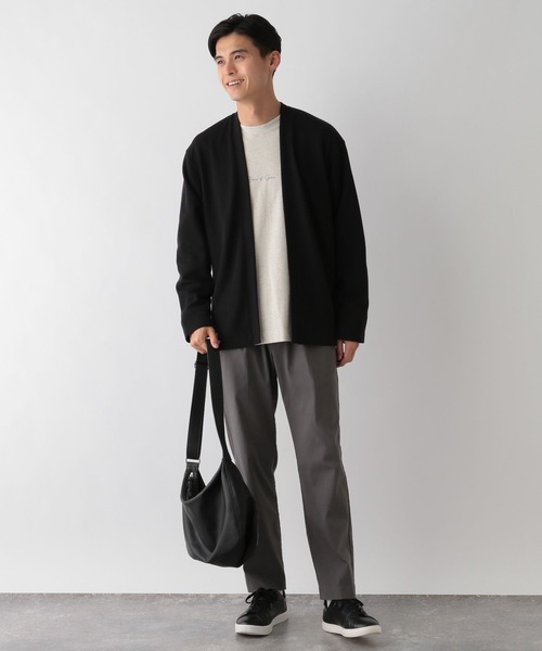 GLOBAL WORK Smile Seed Store(グローバルワーク スマイルシードストア)の「ダブルフェイスボタンレスカーデ/115951(カーディガン/ボレロ・メンズ・グリーン系その他/ブラック/ブラウン系その他・LARGE/X-LARGE/MEDIUM/SMALL)」の4枚目の写真