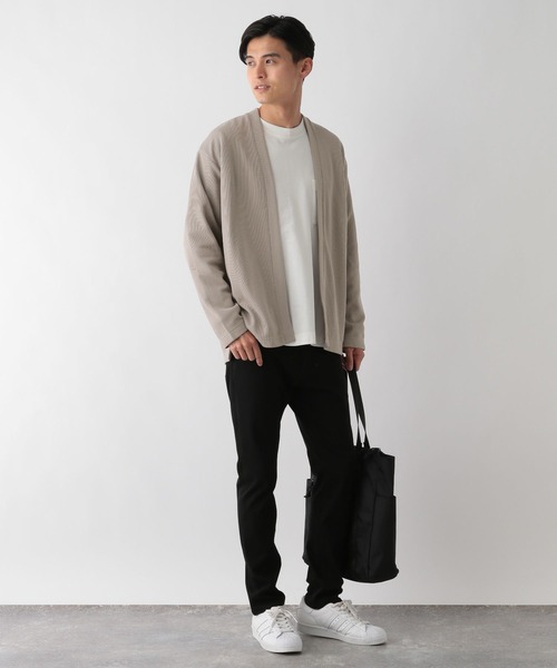 GLOBAL WORK Smile Seed Store(グローバルワーク スマイルシードストア)の「ダブルフェイスボタンレスカーデ/115951(カーディガン/ボレロ・メンズ・グリーン系その他/ブラック/ブラウン系その他・LARGE/X-LARGE/MEDIUM/SMALL)」の12枚目の写真