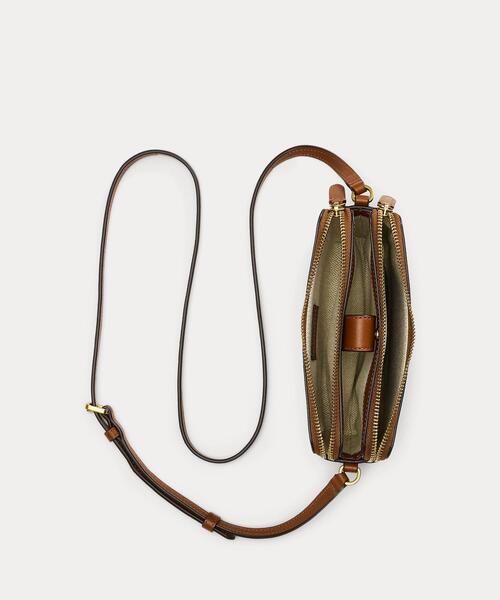 国内 Ralph Lauren Witley Leather Crossbody Wallet ボンベロゴ Lauren Ralph Lauren LEATHER MEDIUM WITLEY CROSSBODY WALLET