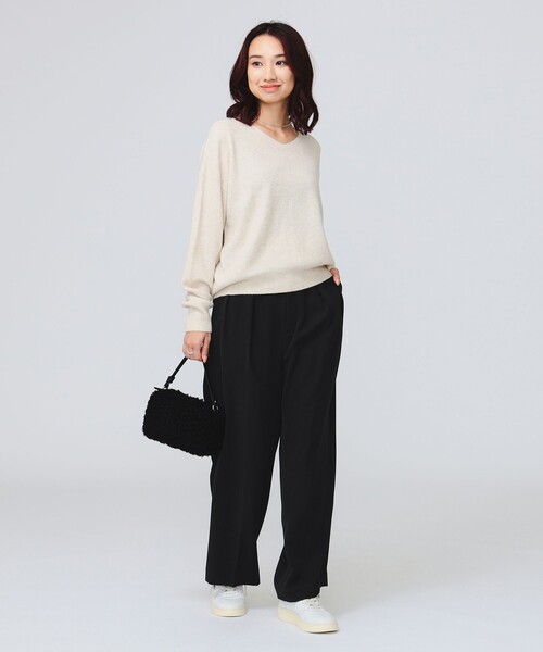 B:MING by BEAMS(ビーミングバイビームス)の「アルパカ混 片畔 Vネック ニット プルオーバー(ニット/セーター・レディース・パープル系その他4/ライトグレー/ミント/ホワイト系その他5・ONE SIZE)」の11枚目の写真