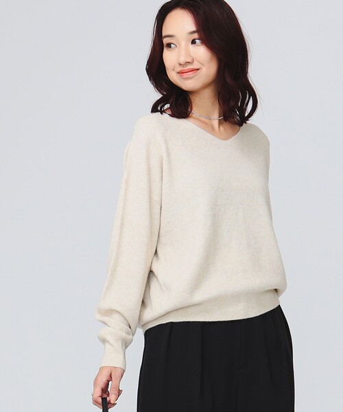 B:MING by BEAMS(ビーミングバイビームス)の「アルパカ混 片畔 Vネック ニット プルオーバー(ニット/セーター・レディース・パープル系その他4/ライトグレー/ミント/ホワイト系その他5・ONE SIZE)」の12枚目の写真