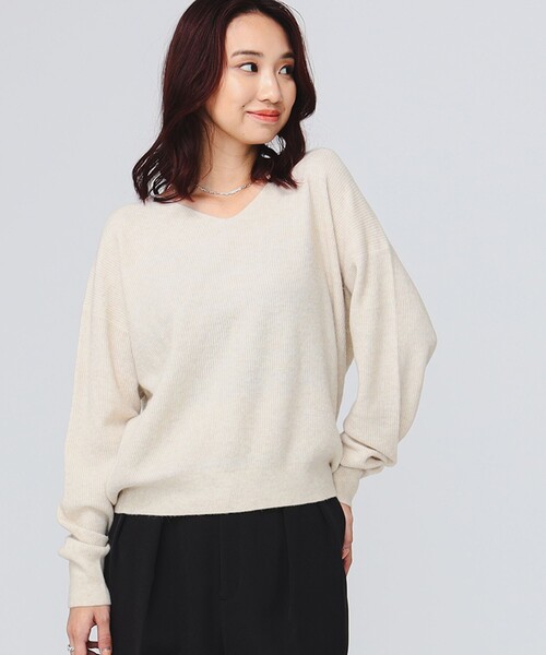 B:MING by BEAMS(ビーミングバイビームス)の「アルパカ混 片畔 Vネック ニット プルオーバー(ニット/セーター・レディース・パープル系その他4/ライトグレー/ミント/ホワイト系その他5・ONE SIZE)」の13枚目の写真