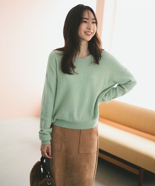 B:MING by BEAMS(ビーミングバイビームス)の「アルパカ混 片畔 Vネック ニット プルオーバー(ニット/セーター・レディース・パープル系その他4/ライトグレー/ミント/ホワイト系その他5・ONE SIZE)」の19枚目の写真