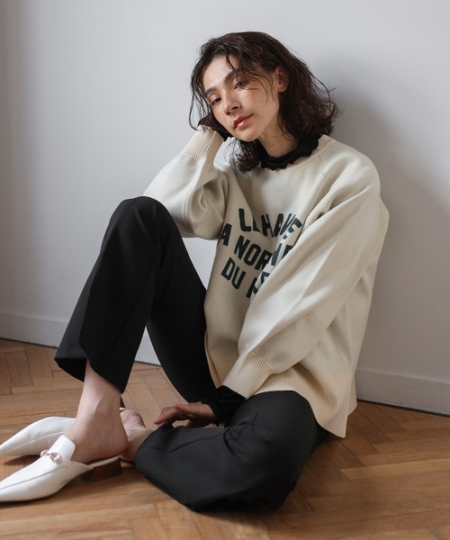 QR鑑定済み パームエンジェルス バックアーチロゴ ウール ニット セーター L QR鑑定済み パームエンジェルス バックアーチロゴ ウール ニット