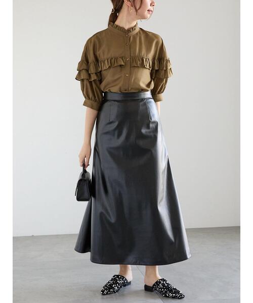 Te chichi(テチチ)の「フリルブラウス(シャツ/ブラウス・レディース・ブラック/ブルー/オリーブ・F)」の5枚目の写真