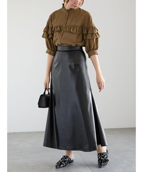 Te chichi(テチチ)の「フリルブラウス(シャツ/ブラウス・レディース・ブラック/ブルー/オリーブ・F)」の6枚目の写真