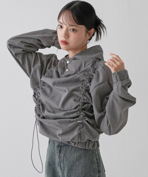 【AMBUSH】『関税込』ドローストリングコットン パーカー Stone Island ドローストリング パーカー | ブラック | FARFETCH JP