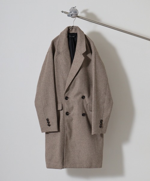 SUGGESTION（サジェッション）の「Double-breasted wool chester coat / ダブルブレスト ウール チェスターコート unisex（チェスターコート・メンズ・チェック/ブラック/グレイッシュベージュ・L/M）」の6枚目の写真