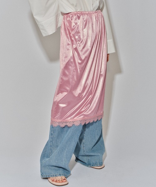 yae(ヤエ)の「Layerd color petticoat / レイヤードカラーペチコート(スカート・レディース・ライトグリーン/フューシャピンク/レッド/ゴールド・FREE)」の3枚目の写真