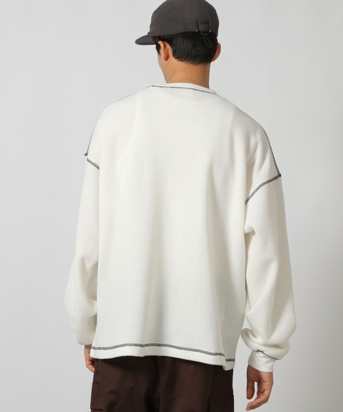 LAKOLE(ラコレ)の「ワッフル裏起毛ステッチT / 148835(Tシャツ/カットソー・メンズ・ホワイト/マスタード/ブラック・LARGE/MEDIUM)」の12枚目の写真