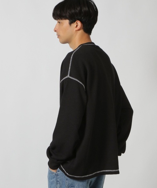 LAKOLE(ラコレ)の「ワッフル裏起毛ステッチT / 148835(Tシャツ/カットソー・メンズ・ホワイト/マスタード/ブラック・LARGE/MEDIUM)」の15枚目の写真