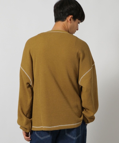 LAKOLE(ラコレ)の「ワッフル裏起毛ステッチT / 148835(Tシャツ/カットソー・メンズ・ホワイト/マスタード/ブラック・LARGE/MEDIUM)」の6枚目の写真