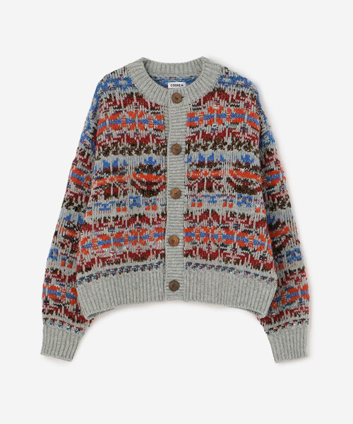 Coohem(コーヘン)の「COOHEM | フェアアイル ニットカーディガン WOMEN(カーディガン/ボレロ・レディース・グレー系その他/ブルー系その他5・F)」の3枚目の写真