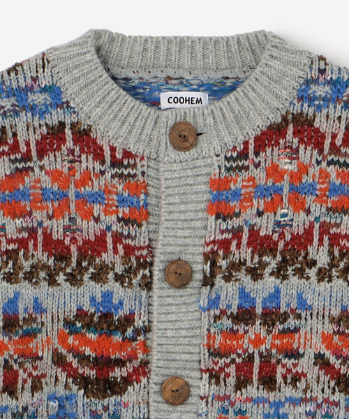 Coohem(コーヘン)の「COOHEM | フェアアイル ニットカーディガン WOMEN(カーディガン/ボレロ・レディース・グレー系その他/ブルー系その他5・F)」の5枚目の写真