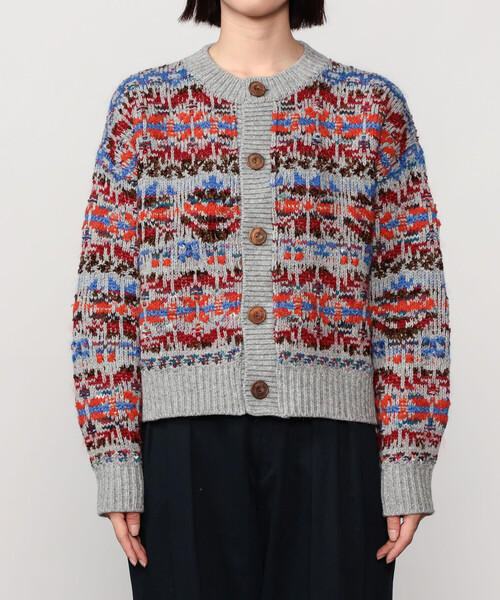 Coohem(コーヘン)の「COOHEM | フェアアイル ニットカーディガン WOMEN(カーディガン/ボレロ・レディース・グレー系その他/ブルー系その他5・F)」の9枚目の写真