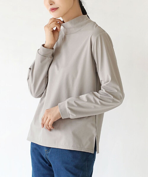 zootie（ズーティー）の「BBプルオーバー［ハイネック］（Tシャツ/カットソー・レディース・ライトグレー/ブラック・L/M/S）」の2枚目の写真