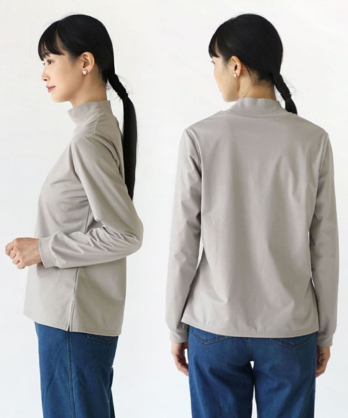 zootie（ズーティー）の「BBプルオーバー［ハイネック］（Tシャツ/カットソー・レディース・ライトグレー/ブラック・L/M/S）」の7枚目の写真