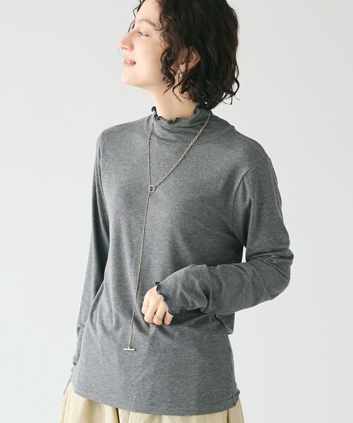 CRAFT STANDARD BOUTIQUE(クラフトスタンダードブティック)の「メロータートルネックインナー(Tシャツ/カットソー・レディース・グリーン/ブラック/アイボリー/マスタード/杢グレー・FREE)」の1枚目の写真