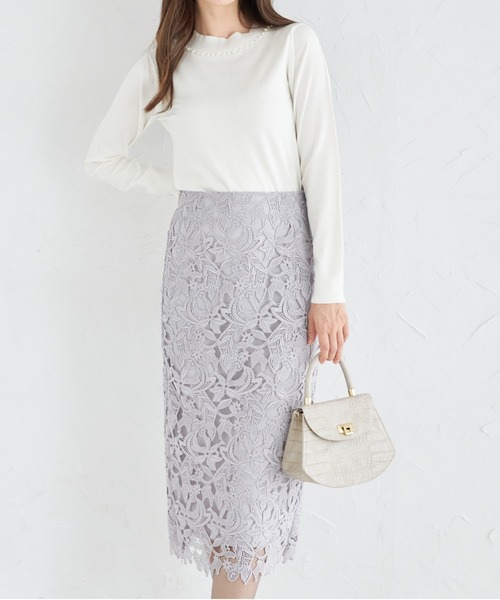 tocco closet(トッコ クローゼット)の「パール付きプチハイネックニットプルオーバー(ニット/セーター・レディース・ブラック/オフホワイト/ピンク・M)」の5枚目の写真