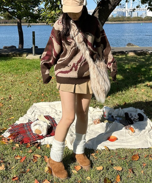 apres jour mignon(アプレジュールミニョン)の「【apresjour mignon SOIE】ユニセックスニュアンス柄ニット【ZOZOTOWN限定アイテム】(ニット/セーター・レディース・ネイビー/ブラウン系その他・MEDIUM/X-LARGE)」の13枚目の写真