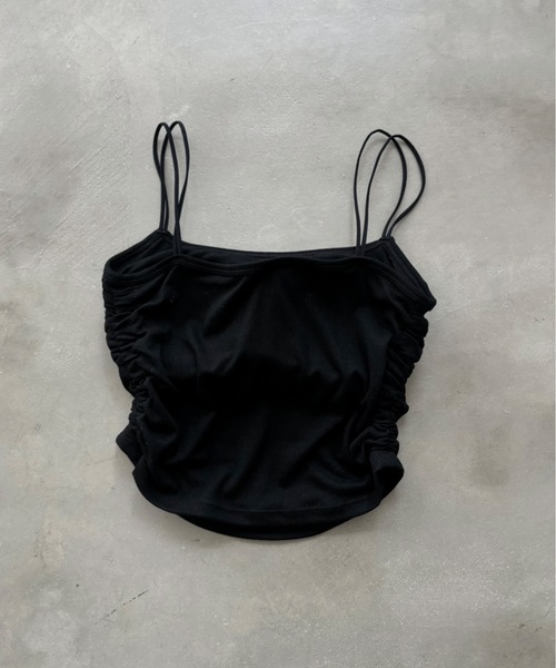 SHAGGIE（シャギー）の「ダブルストラップサイドギャザーインナーキャミソール（キャミソール・レディース・レッド/ホワイト/グレー/ブラック・FREE）」の19枚目の写真